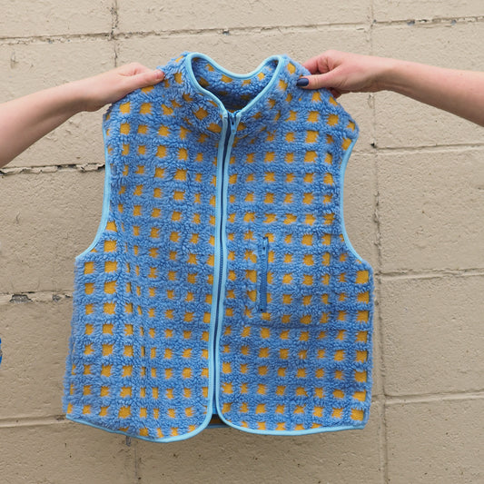 Blue & Yellow Fleece Vest - Women's Sweatshirts - Intrigue Ink Visit Bozeman, Unique Shopping Boutique in Montana, Work from Home Clothes for Women