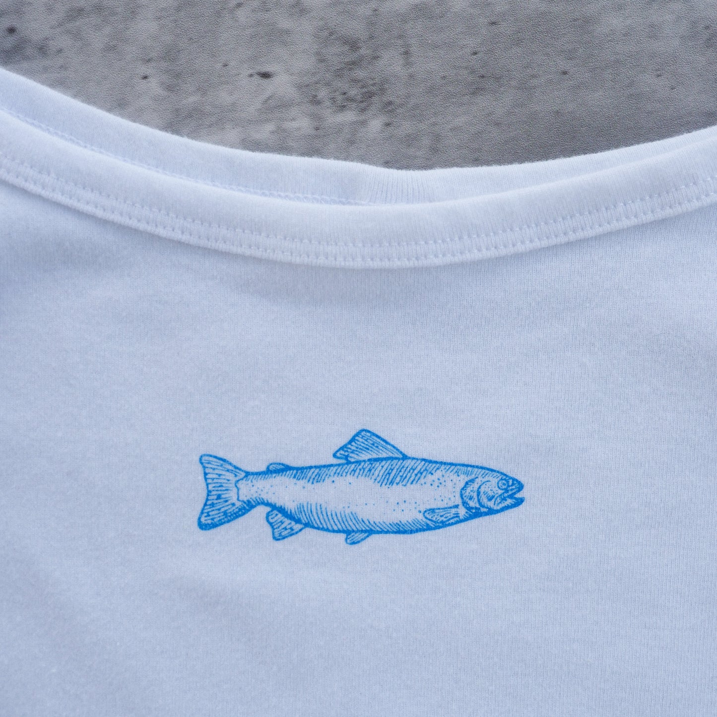 "Swims with the Fishes" White Tank - Intrigue Ink Visit Bozeman, Unique Shopping Boutique in Montana, Work from Home Clothes for Women