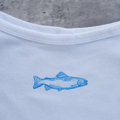 "Swims with the Fishes" White Tank - Intrigue Ink Visit Bozeman, Unique Shopping Boutique in Montana, Work from Home Clothes for Women