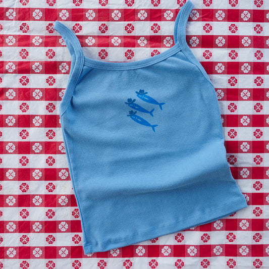 "Sardine Cowboy" Blue Tank - Intrigue Ink Visit Bozeman, Unique Shopping Boutique in Montana, Work from Home Clothes for Women