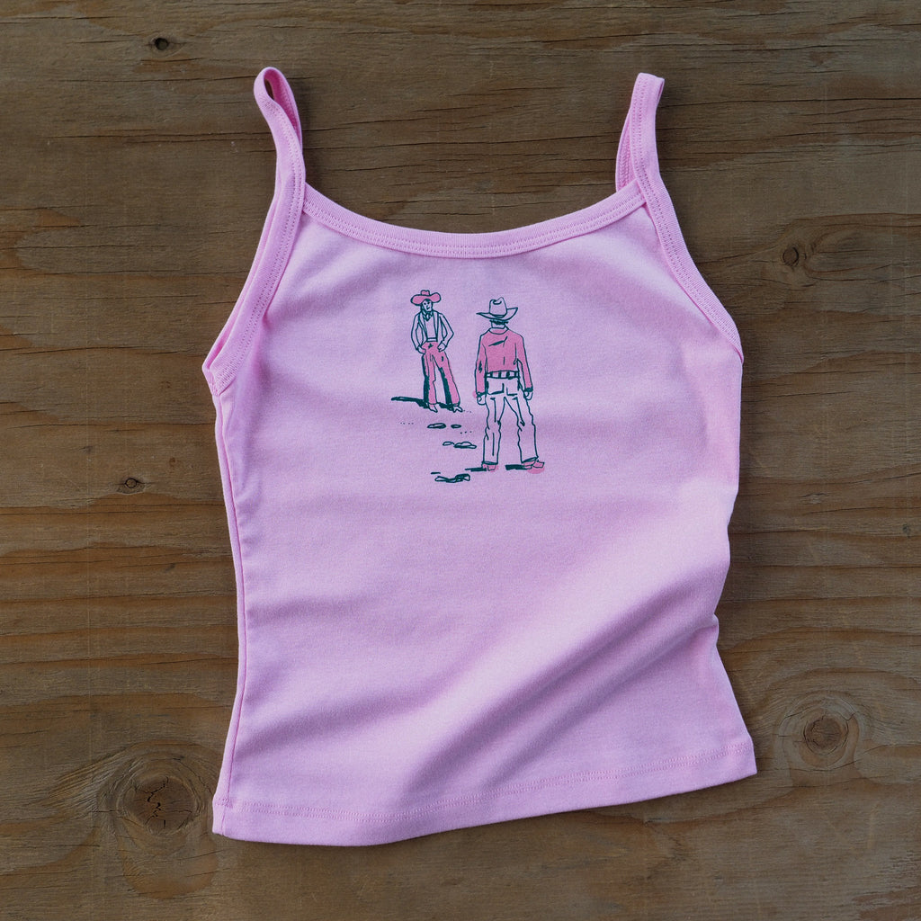 "Montana Standoff" Pink Tank - Intrigue Ink Visit Bozeman, Unique Shopping Boutique in Montana, Work from Home Clothes for Women