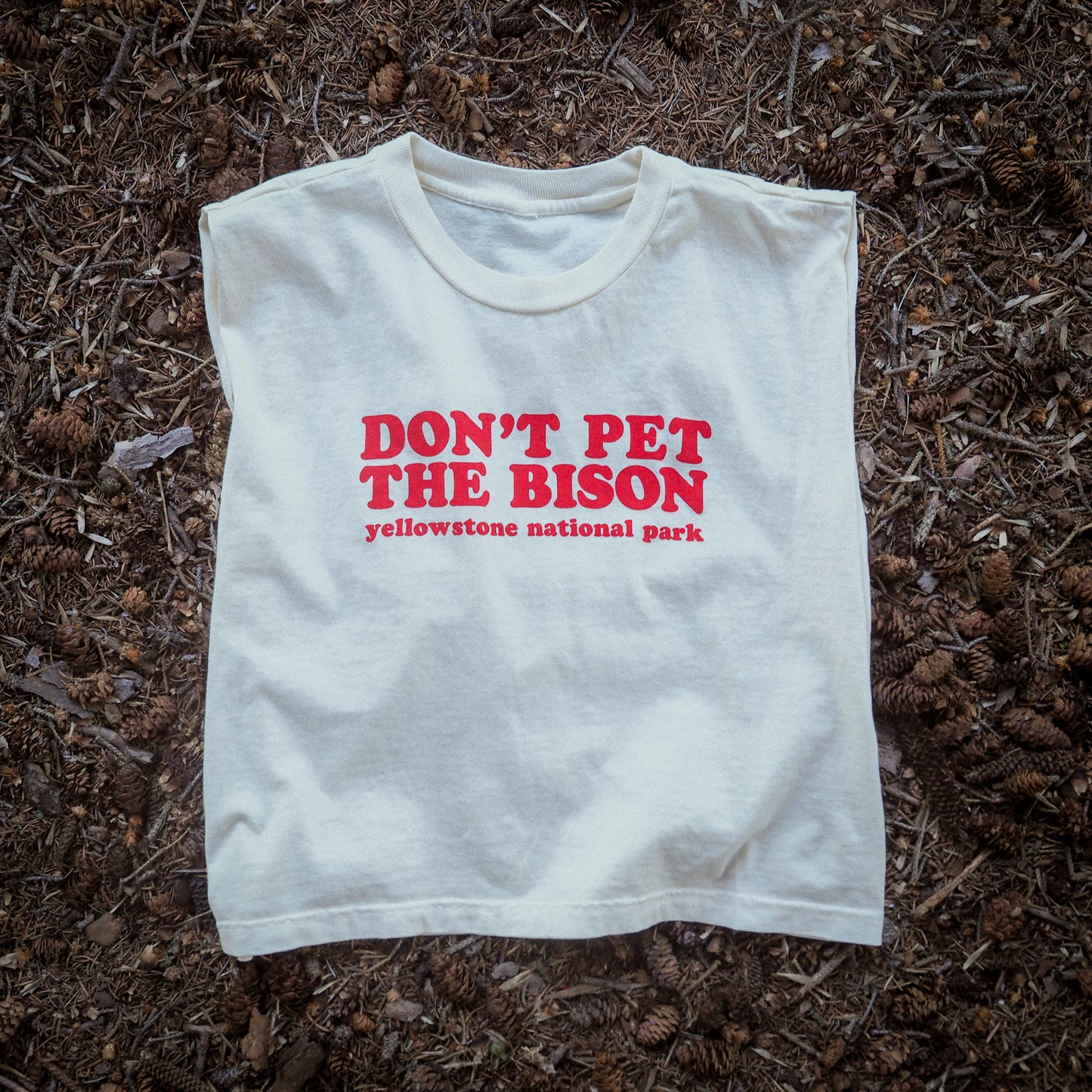 "Don't Pet the Bison" Muscle Tank - Intrigue Ink Visit Bozeman, Unique Shopping Boutique in Montana, Work from Home Clothes for Women