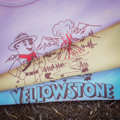 "Yellowstone Super Volcano" Boxy Tank in Chambray