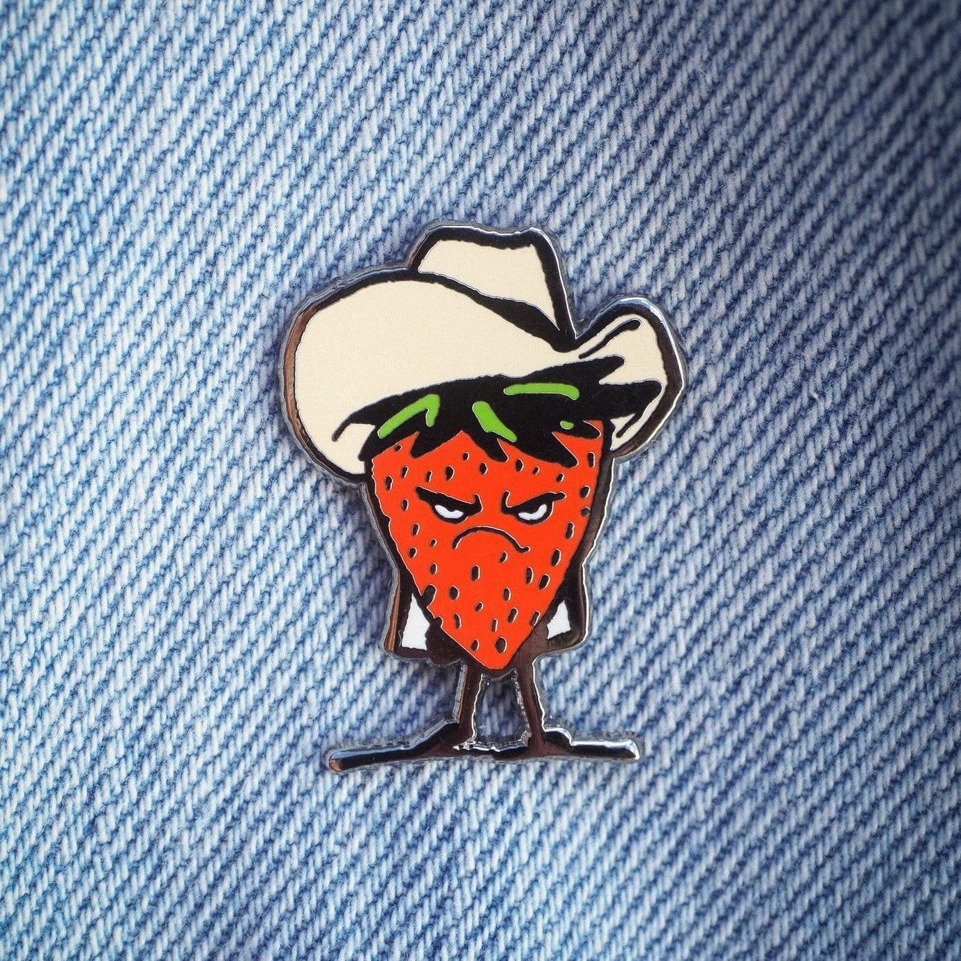 "Bad Strawberry" Pin - Intrigue Ink Visit Bozeman, Unique Shopping Boutique in Montana, Work from Home Clothes for Women