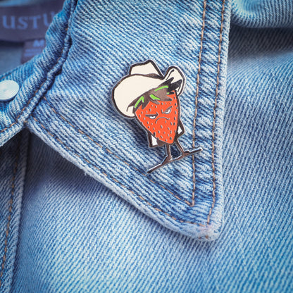 "Bad Strawberry" Pin - Intrigue Ink Visit Bozeman, Unique Shopping Boutique in Montana, Work from Home Clothes for Women