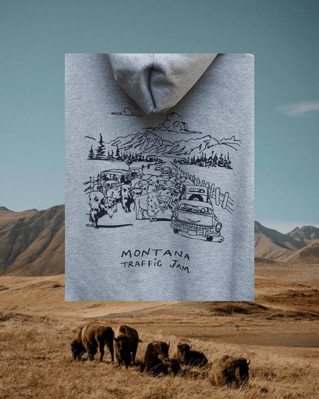 "Traffic Jam" Hoodie in Grey - Intrigue Ink Visit Bozeman, Unique Shopping Boutique in Montana, Work from Home Clothes for Women