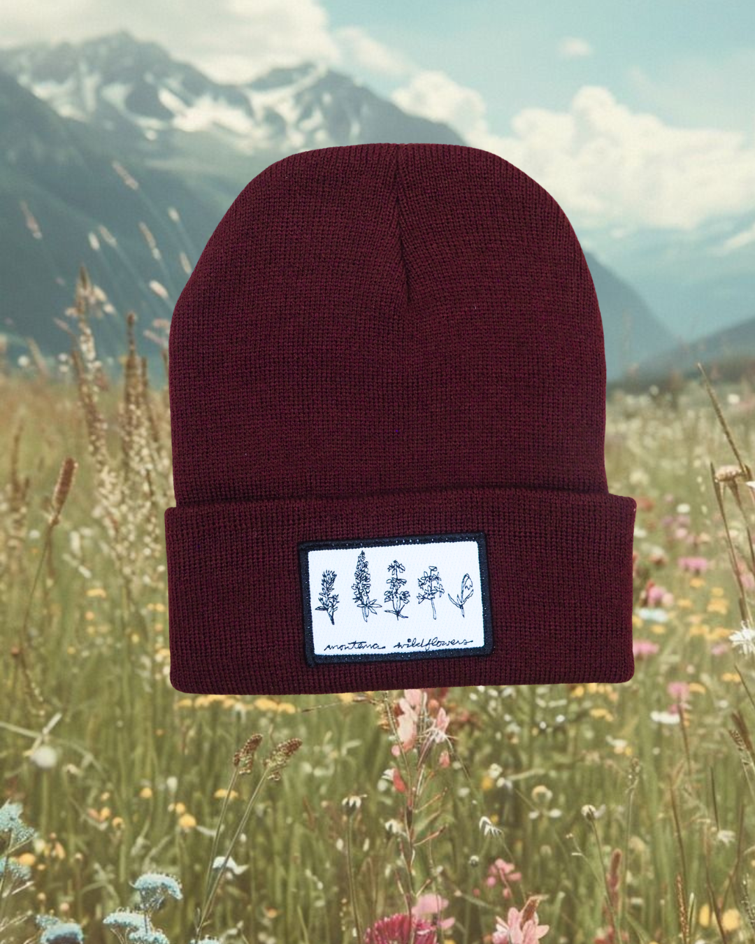 "Wildflower" Beanie in Maroon