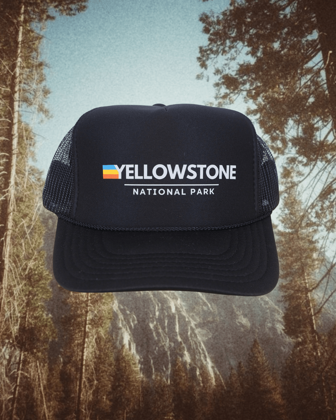 "Yellowstone Memories" Trucker Hat - Intrigue Ink Visit Bozeman, Unique Shopping Boutique in Montana, Work from Home Clothes for Women