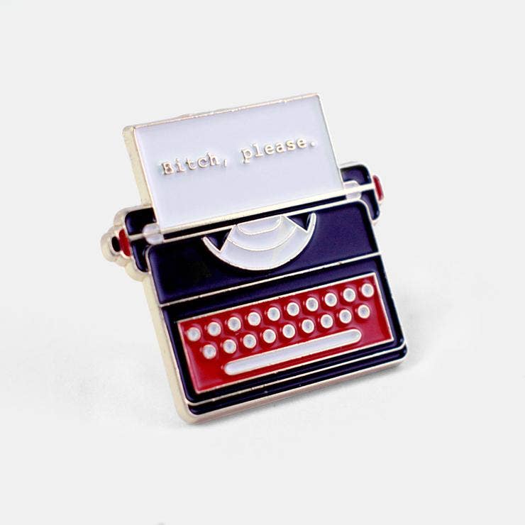 Typewriter Pin - Intrigue Ink Visit Bozeman, Unique Shopping Boutique in Montana, Work from Home Clothes for Women