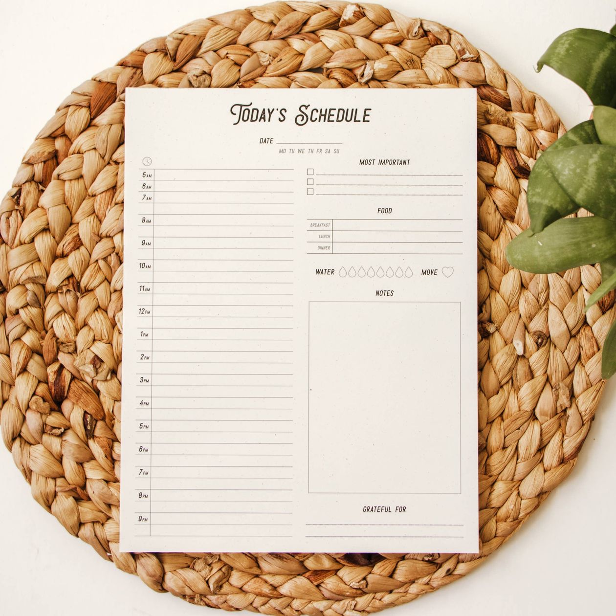Daily Schedule Notepad - Intrigue Ink Visit Bozeman, Unique Shopping Boutique in Montana, Work from Home Clothes for Women