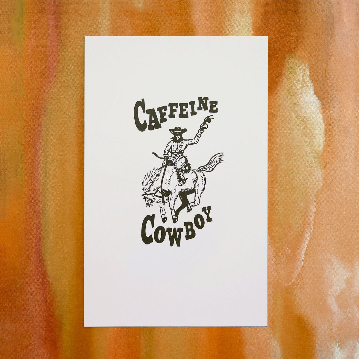 "Caffeine Cowboy" Poster - Intrigue Ink Visit Bozeman, Unique Shopping Boutique in Montana, Work from Home Clothes for Women