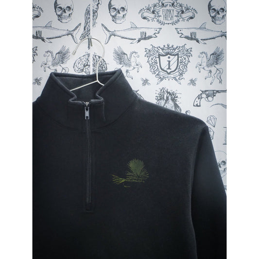 "Fish of Montana" Quarter Zip Sweatshirt in Black - Intrigue Ink Visit Bozeman, Unique Shopping Boutique in Montana, Work from Home Clothes for Women