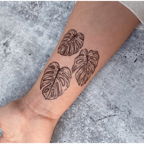 Temporary Tattoo Monstera Leaves - Intrigue Ink Visit Bozeman, Unique Shopping Boutique in Montana, Work from Home Clothes for Women