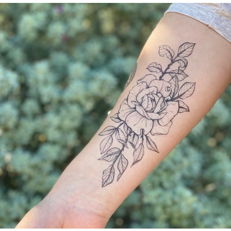 Temporary Tattoo Rose Blossom - Intrigue Ink Visit Bozeman, Unique Shopping Boutique in Montana, Work from Home Clothes for Women