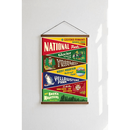 Cavallini National Parks Pennants Poster - Intrigue Ink Visit Bozeman, Unique Shopping Boutique in Montana, Work from Home Clothes for Women
