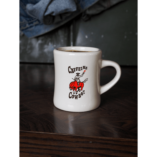 Caffeine Cowboy Diner Mug - Intrigue Ink Visit Bozeman, Unique Shopping Boutique in Montana, Work from Home Clothes for Women
