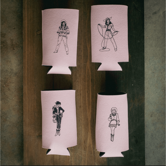 Lady Gang Saloon Bachelorette Koozies - Intrigue Ink Visit Bozeman, Unique Shopping Boutique in Montana, Work from Home Clothes for Women