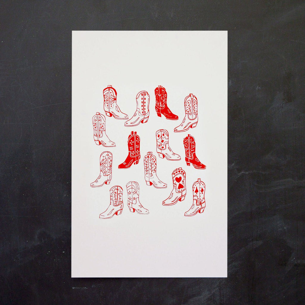 "Vintage Boots" Poster - Intrigue Ink Visit Bozeman, Unique Shopping Boutique in Montana, Work from Home Clothes for Women