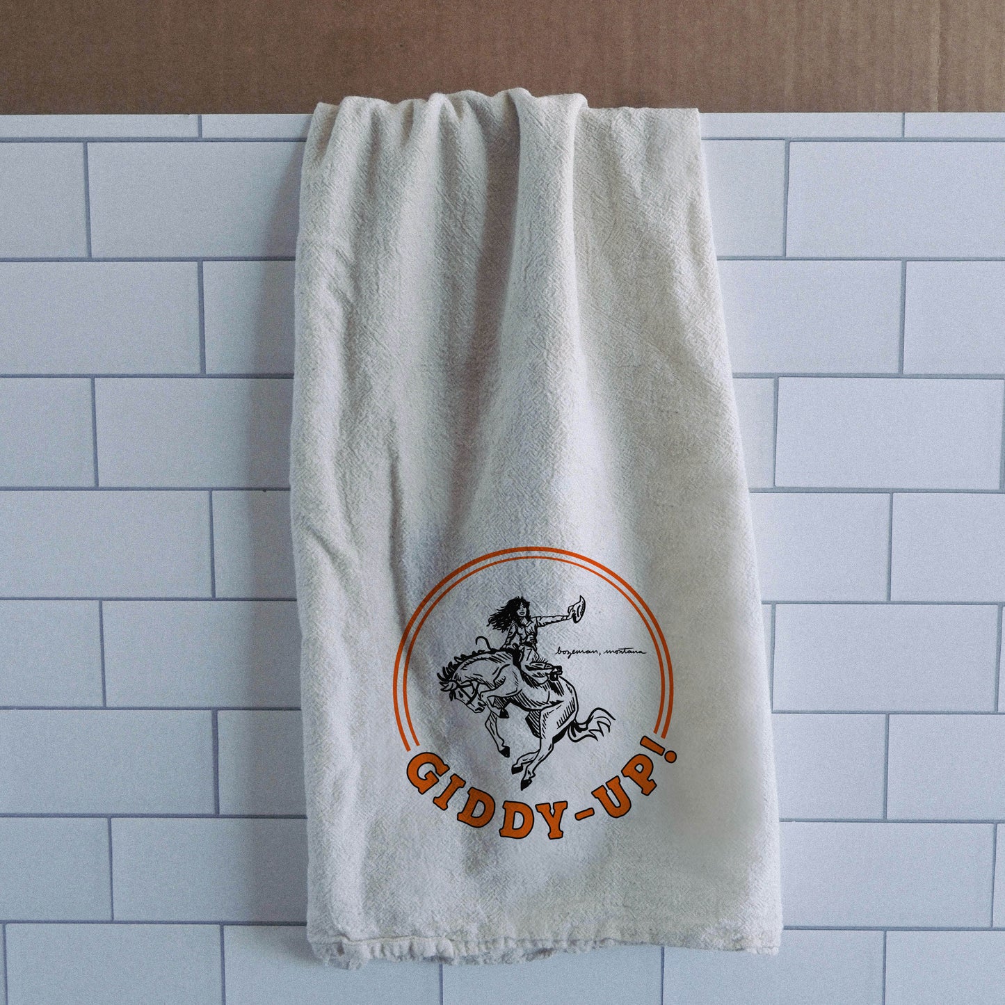 Giddy Up Dish Towel - Intrigue Ink Visit Bozeman, Unique Shopping Boutique in Montana, Work from Home Clothes for Women