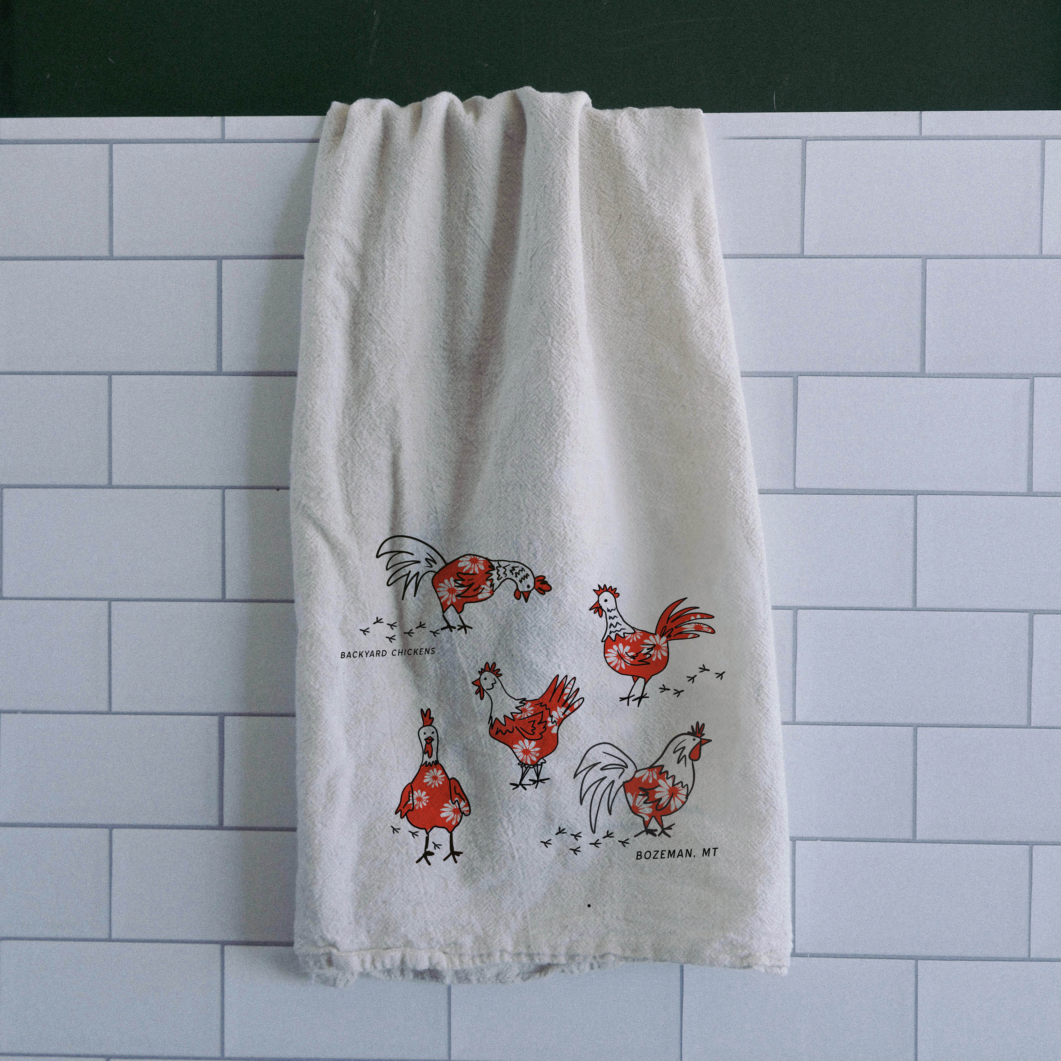 Backyard Chickens Dish Towel - Intrigue Ink Visit Bozeman, Unique Shopping Boutique in Montana, Work from Home Clothes for Women